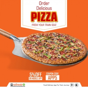 Get an offer at Pizza in train!! Order It through Mobile app